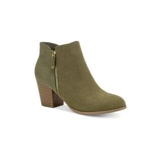 Style & Co. Womens 8.5 M Olive Green Masrinaa Ankle Booties PREOWNED HP5